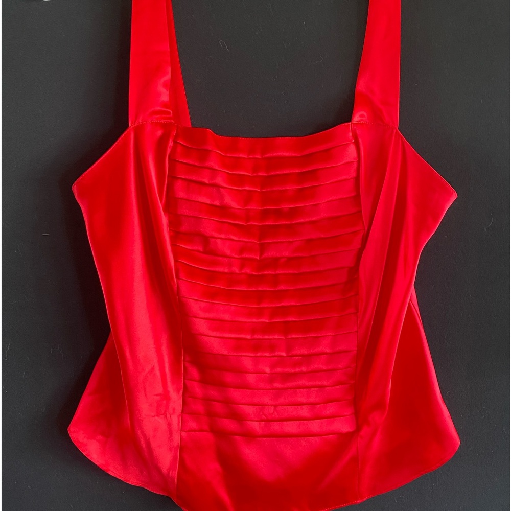 Fire engine red, 100% silk, size Small